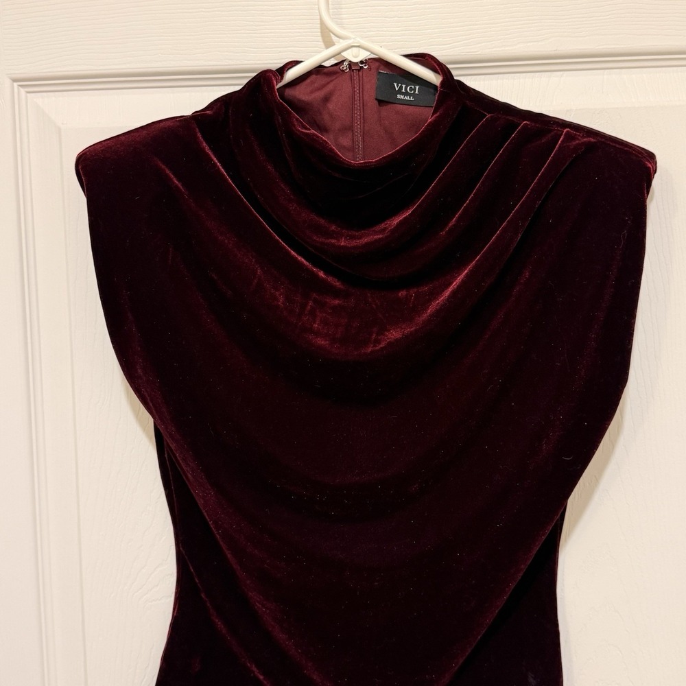 Deep Red Velvet Draped Cowl S Whimsigoth Dark Academia Romantic Goth Vamp - Picture 3 of 7